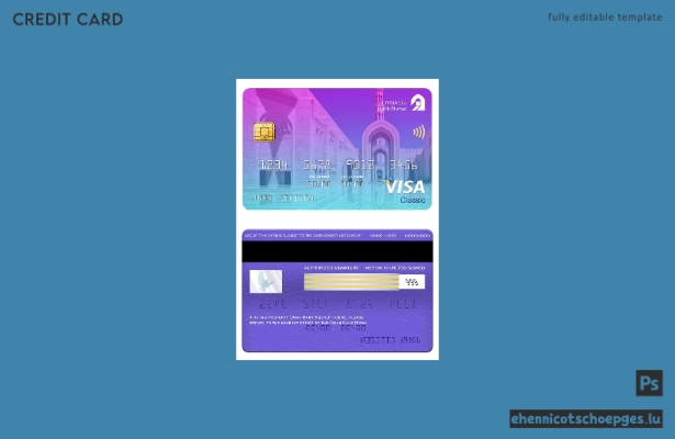Oman Bank Nizwa Visa Classic Karte – Beispielvorschau
